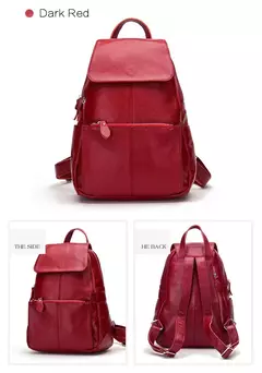 Mochila Zency-Anti-Roubo de Couro Feminina, Mochila de Grande Capacidade, Bolsa Designer de Viagem, Couro Branco, Qualidade, Elegante, A ++ - Wolf Magazine
