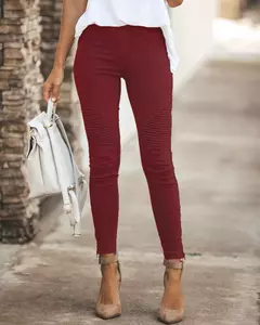 Mulheres Outono Calças de Cintura Alta Calça Mulheres Escritório Cinza Chique Elegante OL Vestuário Calças Lápis ZYYX-WDC8507