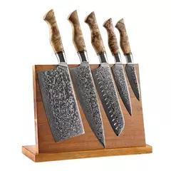 Hezhen 5 a 6pc conjunto de faca cozinha profissional damasco super aço chef paring santoku afiada cozinhar cozinha com suporte magnético na internet