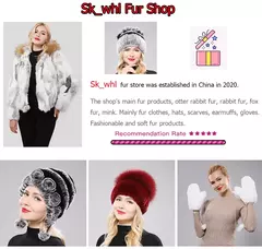 Real Genuine Fox Fur Gorros Chapéu para Mulheres, Pele de Coelho Rex Natural Boné de Caveira, Chapéus de malha para meninas, inverno, estilo russo, novo na internet