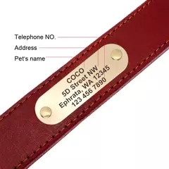Colar de cão de couro personalizado personalizado pet tag coleiras coleiras de cão macio gravado id tag para cães grandes pitubull pastor alemão