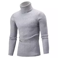 Suéter de gola alta masculino, pulôver casual, grosso, alta qualidade, inverno - Wolf Magazine