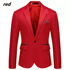 Imagem do Jaqueta de negócios casual slim fit masculina, blazer vestido, terno de casamento, coquetel, nova moda