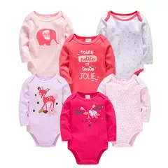 Kavkas-bebê meninos e meninas bodysuit, macacão de manga comprida, 100% algodão, roupas recém-nascidas, roupas de bebê, 0-12 meses, 6 pcs, 3 pcs - loja online