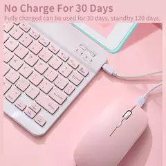 Teclado e mouse bluetooth para ipad xiaomi samsung huawei telefone tablet fino mini teclado sem fio para android ios windows - comprar online