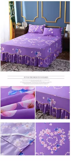 colcha de cama casal lencol cama casal Princesa estilo colcha na cama com saia algodão impressão roupa de cama para casa elástico lençol equipado com fronhas roupa de cama jogo de cama