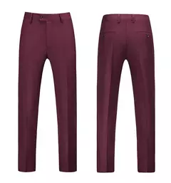 Calça masculina de alfaiataria cor pura, ocupação de negócio, slim fit, calças de escritório, fato formal masculino, casual - comprar online