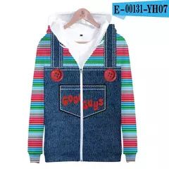 Chucky-Homens 3D Full-Print Hoodies Filme de Terror, moletom Hoodie, Traje Cosplay, Streetwear, Unisex, Nova Moda, 2024 - Wolf Magazine