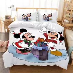 Imagem do Natal mickey minnie jogo de cama capa edredon fronha casa têxtil roupa crianças presente cama king size conjunto