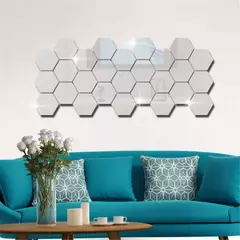 Hexagon 3D Espelho Adesivo de Parede, Sala Adesivos, Decoração do Quarto, Banheiro, Decoração de Casa, Vários tamanhos, DIY TV Fundo - comprar online