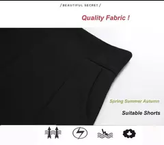 Calção casual feminino de cintura alta linha A, short de chiffon de perna larga larga larga, chique feminino, preto e branco, primavera e verão - Wolf Magazine