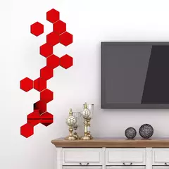 Hexagon 3D Espelho Adesivo de Parede, Sala Adesivos, Decoração do Quarto, Banheiro, Decoração de Casa, Vários tamanhos, DIY TV Fundo - Wolf Magazine