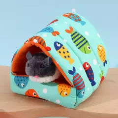 Cama pequena para animais de estimação, mini gaiola fofa, tapete quente, ninho de cobaia, casa de hamster, coelho, casa do esquilo, inverno