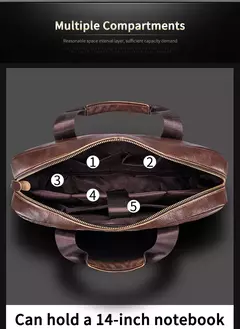 BULLCAPTAIN Maleta Ombro Messenger Bags dos homens de couro genuíno de 14 polegadas Laptop Bag Maleta dos homens Office Business Handbag - loja online