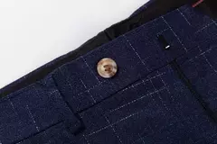 Blazer colete calças masculinas terno de moda boutique xadrez casual negócios masculino noivo casamento smoking vestido 3 pçs ou 2 pcs conjunto smoking - comprar online