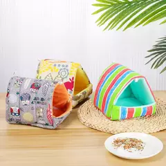 Cute Cartoon Mini Cage para Pet, Cama de dormir, Soft Mat, Casa, Coelho, Esquilo, Cobaia, Ninho, Animal pequeno, Ratos, Rato, Hamster, Inverno, Casa - loja online