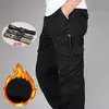 Calça de lã de dupla camada masculina, quente, grossa, camuflada, algodão tático, calça comprida, folgada, casual, inverno
