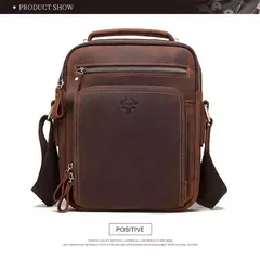 HumerPAUL-Bolsa de ombro de couro genuíno para homens, sacos transversais vintage, de grande capacidade, sacola masculina do mensageiro, bolsa de viagem - loja online