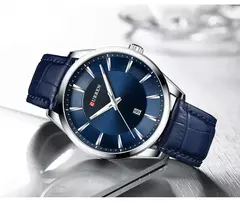 Imagem do CURREN-Relógios masculinos de quartzo com pulseira de couro, marca de luxo superior, relógio de negócios, novo