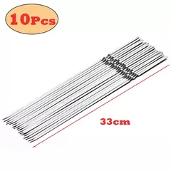 Espeto de churrasco em aço inoxidável, espetos reutilizáveis BBQ Kebab para acampamento ao ar livre, ferramentas de piquenique, cozinhar ferramentas, 10 pcs, 15pcs - Wolf Magazine