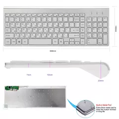 Hebraico baixo nível de ruído 101 teclas teclado sem fio 2.4g fino e compacto teclado sem fio para computador portátil windows pc desktop smart tv - Wolf Magazine
