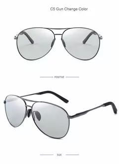 Óculos polarizados para aviação com armação Metail para homens, óculos de sol com mudança de cor, masculino Day Night Vision Driving na internet