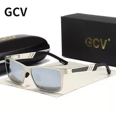 GCV-Óculos Polarizados Masculinos, Óculos De Sol De Magnésio De Alumínio, Tons Retangulares, Masculino UV400, Óculos De Condução - loja online