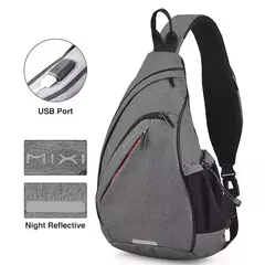 Mixi-Mochila de Ombro para Homens e Mulheres, Bolsa Crossbody Sling USB, Meninos Ciclismo, Esportes, Viagem, Moda Versátil, Bolsa de Estudante - comprar online