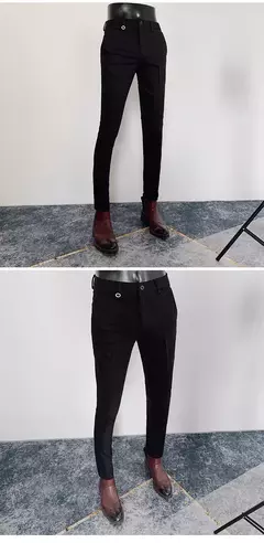 Calça reta de cintura alta britânica masculina, calça social, calça formal masculina italiana, calça de tornozelo, 2023 na internet