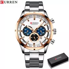 Curren-relógio de pulso masculino, quartzo, à prova d'água, com cronógrafo, marca de luxo, moda, para homens - Wolf Magazine