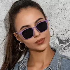 Imagem do Pequeno quadrado gradiente óculos de sol para mulheres, moldura retangular, uv400, y2k, colorido, hip hop shades, roxo, retro, feminino