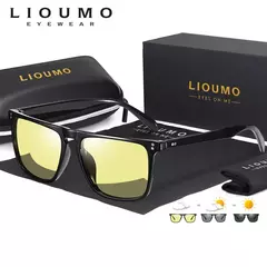Óculos de sol fotocromático quadrado para homens e mulheres, óculos de sol polarizados para condução, visão diurna e noturna, antirreflexo, marca na internet