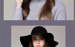 Imagem do Chapéu de feltro hawkinis, chapéu feminino de aba larga para mulheres e homens, jazz, igreja, chefão, sombrero, chapéus de lã