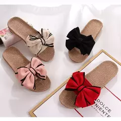 Glglgege-Slides casuais de verão feminino, chinelos de linho confortáveis, chinelos de linho listrado, sandálias plataforma, sapatos para senhoras na internet