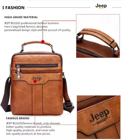 JEEP BULUO-Bolsas de Ombro Crossbody para Homens, Bolsa De Couro Dividido, Bolsa De Mensageiro De Negócios, Bolsa De Alta Qualidade, Moda Quente - Wolf Magazine