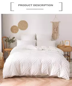 Wostar verão branco pitada plissado capa de edredão 220x240cm luxo cama casal colcha conjunto cama rainha king size consolador capa - comprar online