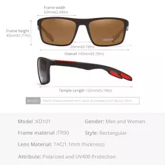 Imagem do Óculos de sol ultra leves Kdeam retangulares para homens e mulheres, TAC polarizado, lente espessura, óculos de sol para condução, esportes, Cat.3, TR90, 1.1mm