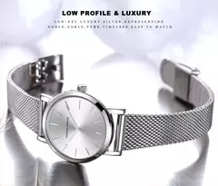 Pulseira de aço inoxidável impermeável para mulheres, relógio de pulso de luxo, movimento de quartzo japonês, qualidade japonesa, um plus plus size, transporte da gota