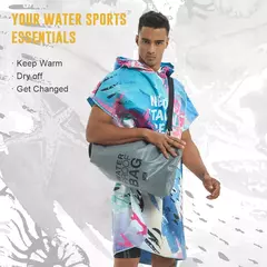 HOTMANGO-Toalha Poncho de Microfibra, Traje Surf Beach, Roupete de Banho com Capuz, Atividades Impermeáveis, Homens e Mulheres Adultos na internet