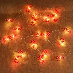 Imagem do 2m 20led papai noel floco de neve led luz corda decoração de natal para casa ornamento da árvore de natal 2024 navidad crianças presente ano novo