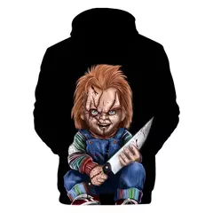 Chucky-Homens 3D Full-Print Hoodies Filme de Terror, moletom Hoodie, Traje Cosplay, Streetwear, Unisex, Nova Moda, 2024 - comprar online