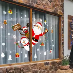 Decoração de Feliz Natal para casa, parede e janela adesivos ornamentos, guirlanda de ano novo, Noel Festoon, 2022, 2025