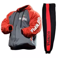 Moletom casual de algodão para musculação masculino com capuz com zíper, roupas esportivas para ginástica, top coat masculino, marca de moda OLYMPIA, 2021 - comprar online