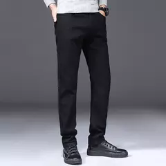 Clássico avançado estiramento preto jeans 2023 novo estilo de negócios moda denim fino ajuste jean calças masculinas marca - comprar online
