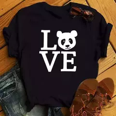 Maycaur-camiseta de manga curta para mulher, top solto com estampa de panda fofa, casual e solta, verão - Wolf Magazine