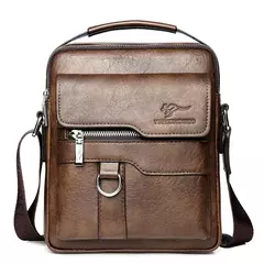 Canguru-Bolsa de ombro lateral de couro para homens, bolsa crossbody, mensageiro de negócios, bolsa masculina, presente do marido, marca de luxo - loja online