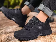 Botas de neve de couro impermeáveis masculinas, super quentes, ao ar livre, caminhadas, trabalho, sapatos de viagem, inverno, tamanho 39-47 na internet