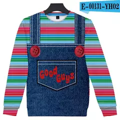Chucky-Homens 3D Full-Print Hoodies Filme de Terror, moletom Hoodie, Traje Cosplay, Streetwear, Unisex, Nova Moda, 2024 - comprar online