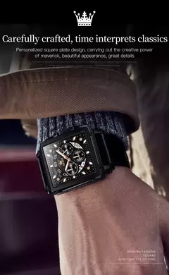 Olevs marca superior masculino relógios quadrado relógio de quartzo para homens pulseira de couro à prova dwaterproof água esporte relógio masculino relogio masculino - loja online