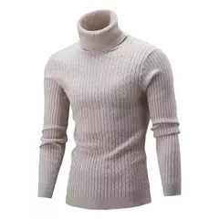 Suéter de gola alta masculino, pulôver casual, grosso, alta qualidade, inverno na internet